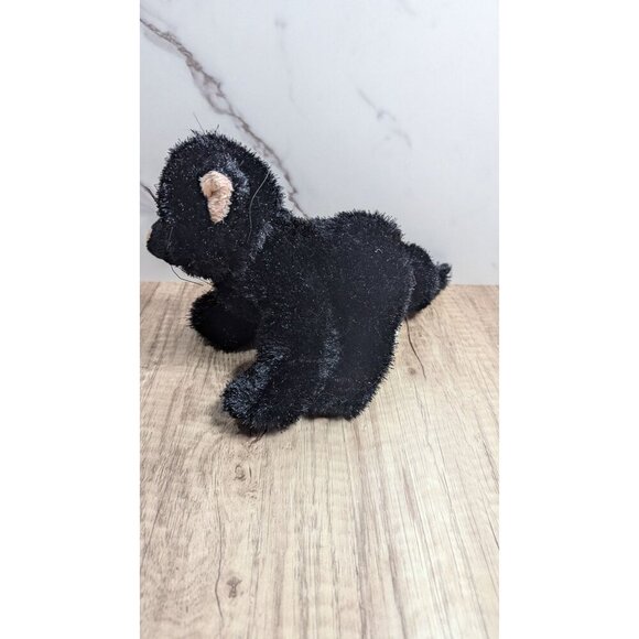 Webkinz Ganz Black Cat Plush *No Code* green eyes  pink nose 7" - Picture 7 of 10